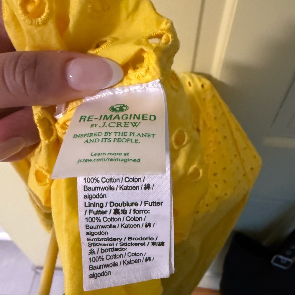 J. Crew Yellow Eyelet Button Down Shirt